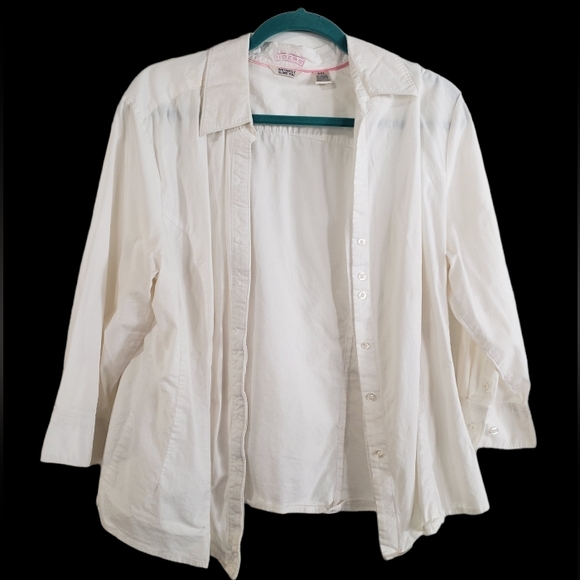 Riders XXL Instant Slim Button Up Shirt, Soft White - Picture 5 of 5